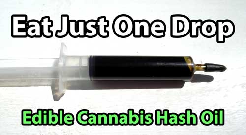 Edible Cannabis Hash Oil - Rick Simpson Oil - Eat just one drop per day, about the size of a grain of rice to start - Pic provided by Jeff Ditchfield of BIO-SIL