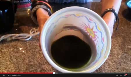 Step 5 - The strained cannabis-alcohol mixture should be a deep dark green.