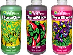 General Hydroponics Flora Series is perfect for growing weed