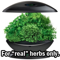 Aerogarden does what it says, just not for the herbs we want...