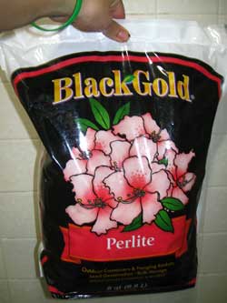A bag of Black Gold perlite for growing with coco - click for closeup!