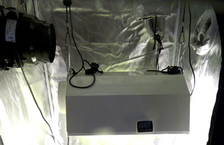 Exhaust fan without ducting to connect to the grow light