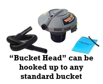 Bucket head attachment - create a wet/dry vacuum with any standard bucket