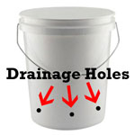 A hempy bucket has drainage holes on the side - get a 5-gallon bucket on Amazon.com and make your very own hempy bucket!