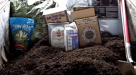 Here's the beginning or your composted super soil adventure with all the needed ingredients