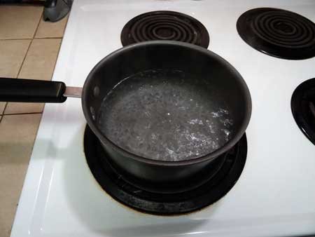 Bring 4 cups of water to a boil