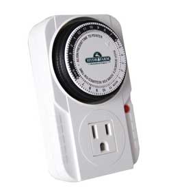 Get an electrical timer to turn lights on and off