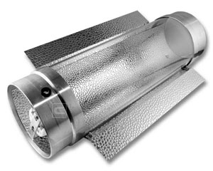 Example of a "Cool Tube" reflector/hood, which is air-cooled, but usually has a smaller reflector than a true air-cooled hood