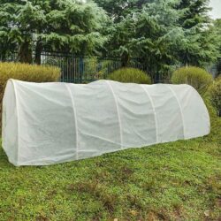 Example of a "floating row cover" which is a light and airy piece of fabric you can drape over your plants to prevent leafhoppers and other pests from getting to them!