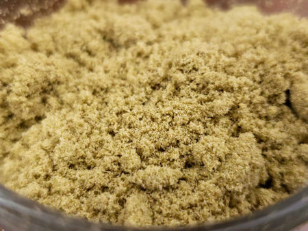 A closeup of some 73 dry-ice hash