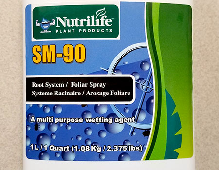 Close-up on a bottle of SM-90