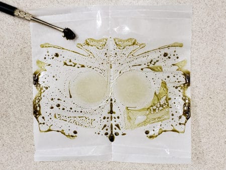 Captured rosin looks almost like a Rorschach test