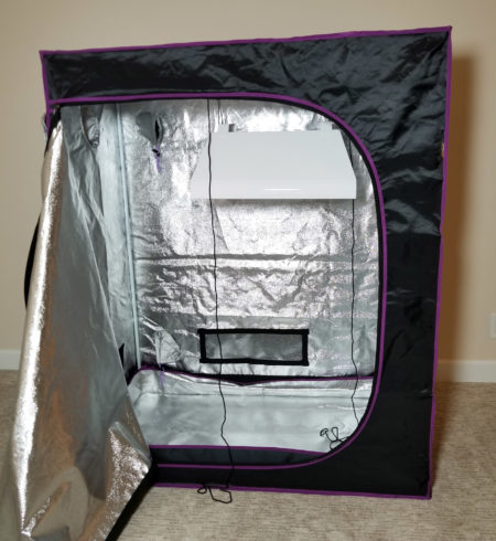 Hang the grow light inside the grow tent