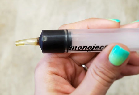 A syringe containing hash oil