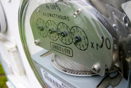 Closeup of a power meter