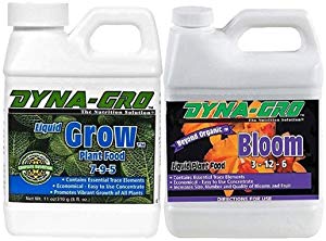 Get Dyna-Gro Grow and Bloom as all-in-one nutrients for growing cannabis. Buy on Amazon!