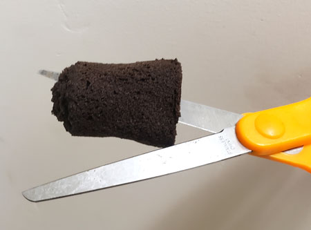 Cut Rapid Rooters open with scissors so it's easier to insert the germinated seeds.