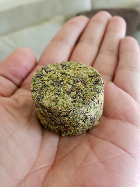 Use your pollen press to turn your weed or hash/kief into a disc of weed.