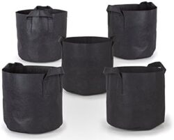 Example a 5-pack of 2-gallon fabric pots for growing cannabis (any brand of fabric pot works great)