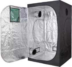 A large tent is a grow tent that's 4'x4' (1.2mx1.2m) or larger. A grow tent sized at 4'x4'x6.5' (1.2mx1.2mx2m) provides an ideal middle ground between space and ease of management. This is a manageable size but has plenty of extra height in case plants get taller than expected.