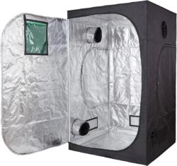 A large tent is a grow tent that's 4'x4' (1.2mx1.2m) or larger. A grow tent sized at 4'x4'x6.5' (1.2mx1.2mx2m) provides an ideal middle ground between space and ease of management. This is a manageable size but has plenty of extra height in case plants get taller than expected.