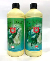 House & Garden Aqua Flakes A + B nutrients for growing cannabis - "Two-part base nutrient designed for recirculating hydroponic systems"