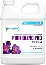 Botanicare Pure Blend Pro "Bloom" is an excellent one-part nutrient choice for the marijuana flowering stage