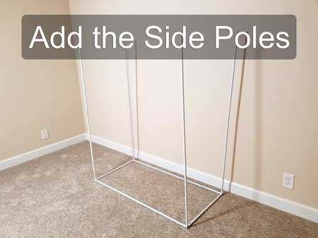 Building cannabis grow tent - add the side poles