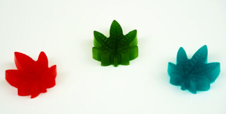 Different flavors or homemade cannabis gummies.