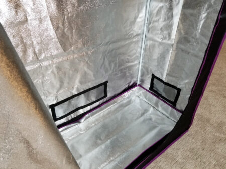 Add the waterproof tray to the bottom of your cannabis grow tent.
