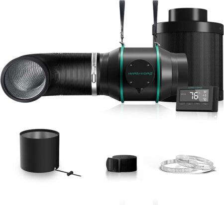 Mars Hydro 4" exhaust fan with carbon filter for cannabis plants to stop smells