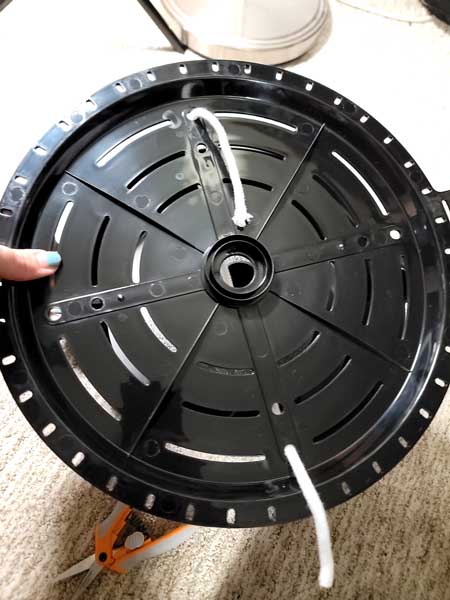 AC Infinity pot bases - instructions say to string the rope through the holes - GrowWeedEasy.com assembly tutorial