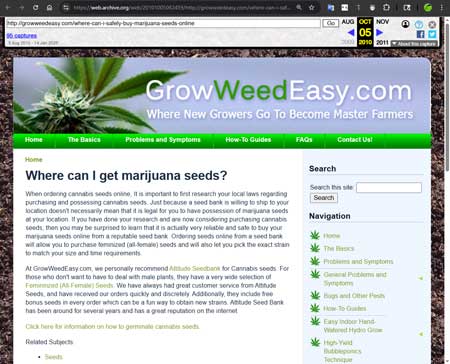 2010 version of seeds page (screenshot)