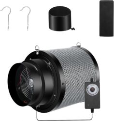 6-inch small carbon filter with built in fan, works for small cannabis tents.