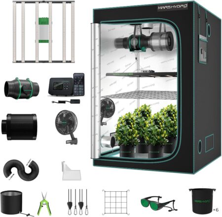 Mars Hydro 4x4x7 480W LED grow tent cannabis home grow kit on Amazon