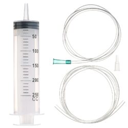 250ml giant syringe is useful to remove cannabis runoff water - full tutorial at GrowWeedEasy.com