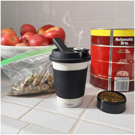 A Cupsy coffee cup is a stealthy water pipe bong