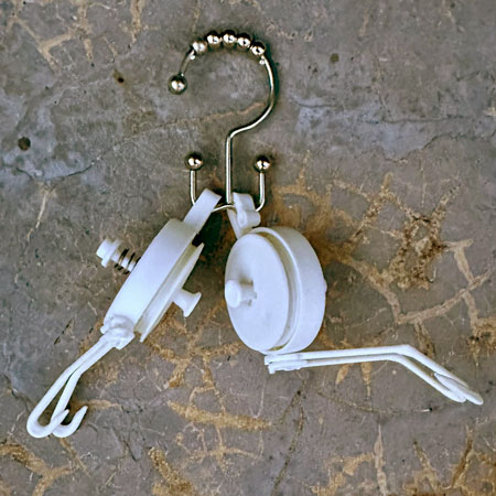 Shower hooks can be used to anchor plant yo-yos 