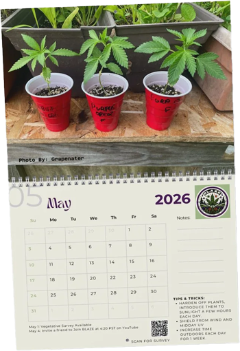 Get a nifty calendar made just for outdoor cannabis growers