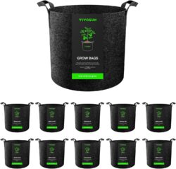 VIVOSUN 10-Pack 3 -gallon Plant Grow Bags Heavy Duty Thickened on Amazon to grow weed
